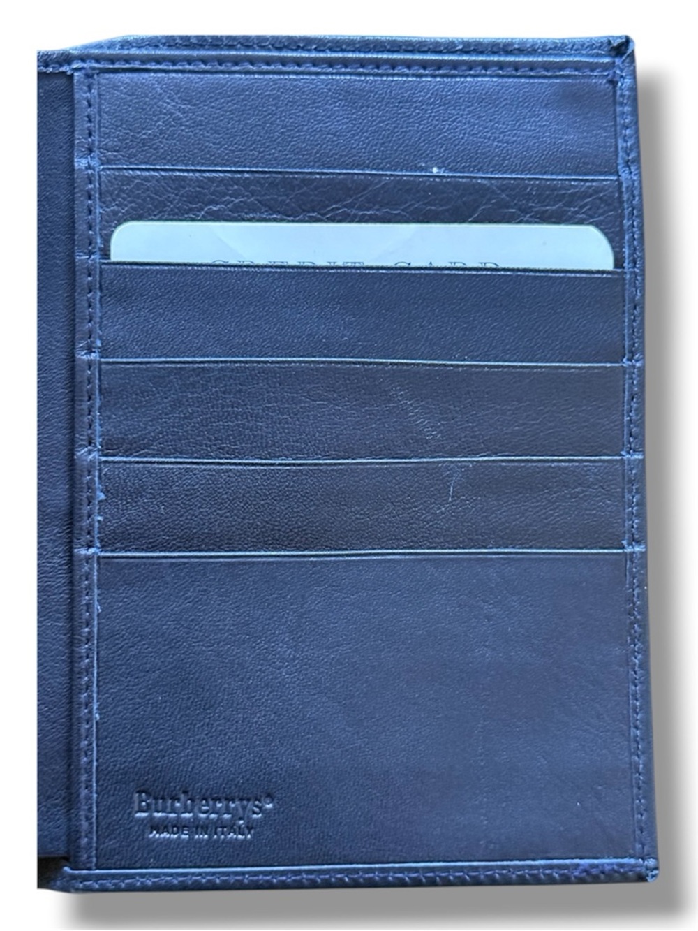 Burberry Blue Plaid Leather-Trim Wallet - Picture 3 of 7
